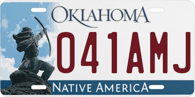 OK license plate 041AMJ