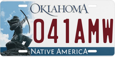 OK license plate 041AMW