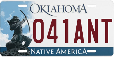 OK license plate 041ANT