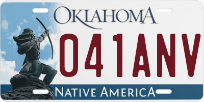 OK license plate 041ANV