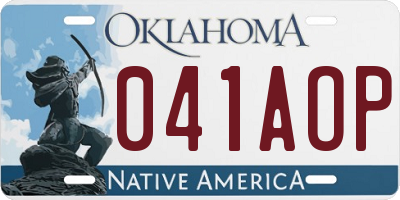 OK license plate 041AOP
