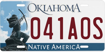OK license plate 041AOS