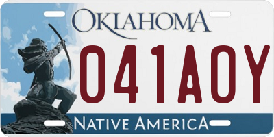 OK license plate 041AOY
