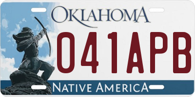 OK license plate 041APB