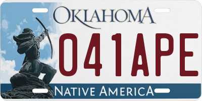 OK license plate 041APE