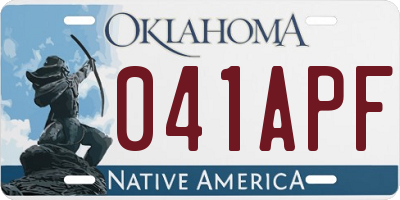 OK license plate 041APF