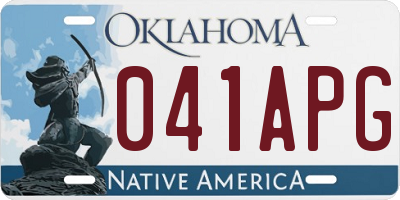 OK license plate 041APG