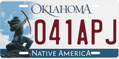 OK license plate 041APJ