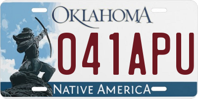OK license plate 041APU
