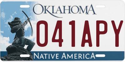OK license plate 041APY