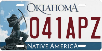 OK license plate 041APZ