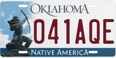OK license plate 041AQE