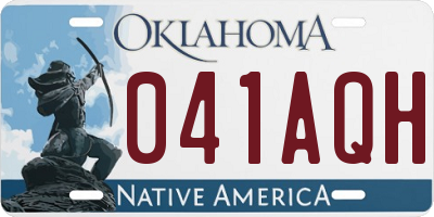 OK license plate 041AQH
