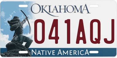OK license plate 041AQJ