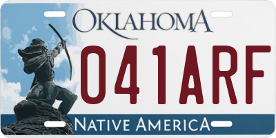 OK license plate 041ARF