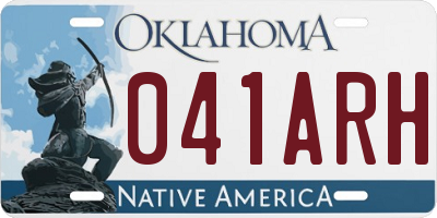 OK license plate 041ARH