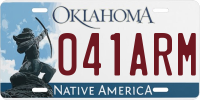 OK license plate 041ARM