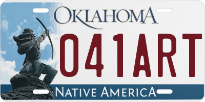 OK license plate 041ART