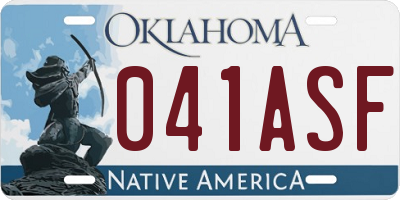 OK license plate 041ASF