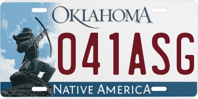 OK license plate 041ASG