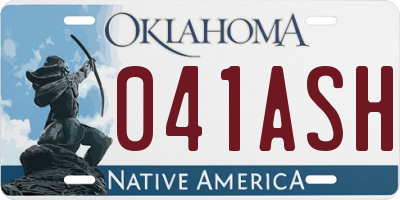 OK license plate 041ASH