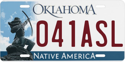 OK license plate 041ASL