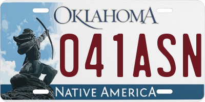 OK license plate 041ASN