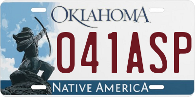 OK license plate 041ASP