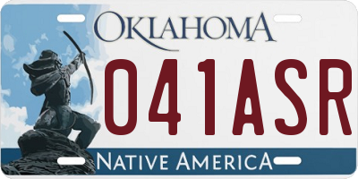 OK license plate 041ASR