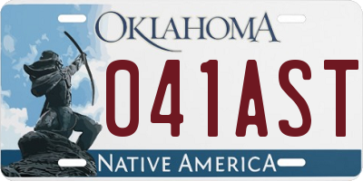 OK license plate 041AST