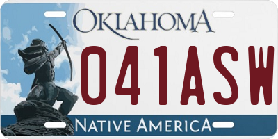OK license plate 041ASW