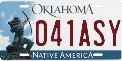 OK license plate 041ASY