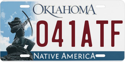 OK license plate 041ATF
