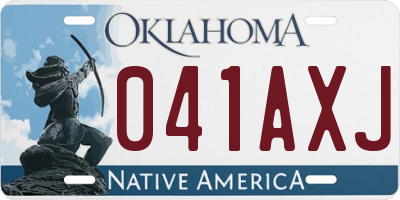 OK license plate 041AXJ