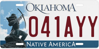 OK license plate 041AYY
