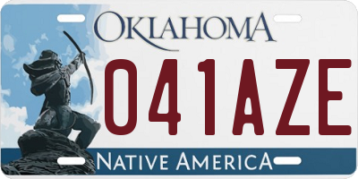 OK license plate 041AZE