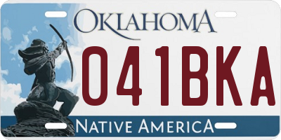 OK license plate 041BKA