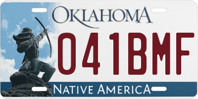 OK license plate 041BMF