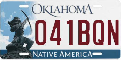OK license plate 041BQN
