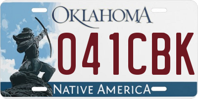 OK license plate 041CBK
