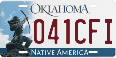 OK license plate 041CFI