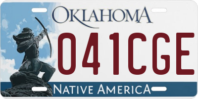 OK license plate 041CGE