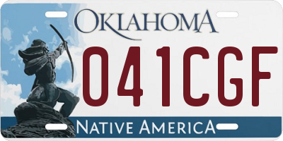 OK license plate 041CGF