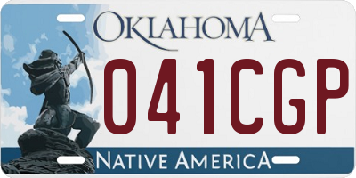 OK license plate 041CGP