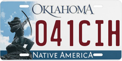 OK license plate 041CIH