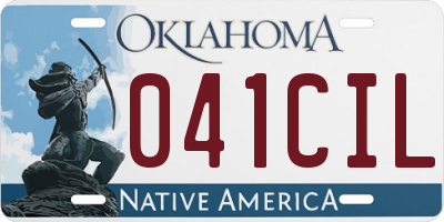 OK license plate 041CIL