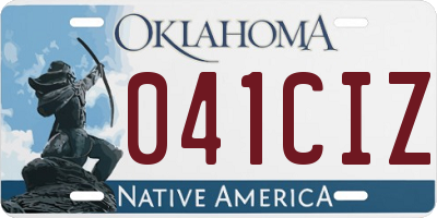OK license plate 041CIZ
