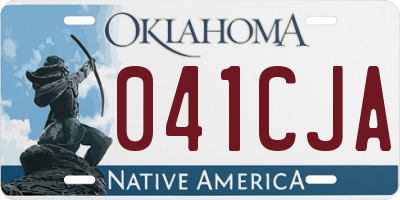 OK license plate 041CJA