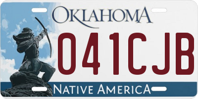 OK license plate 041CJB