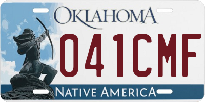 OK license plate 041CMF